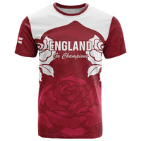 Custom England Rugby 2025 T Shirt Go Champions Red Rose - Wonder Print Shop