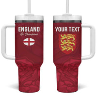 Custom England Rugby 2025 Tumbler With Handle Go Champions Red Rose - Wonder Print Shop
