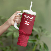 Custom England Rugby 2025 Tumbler With Handle Go Champions Red Rose - Wonder Print Shop