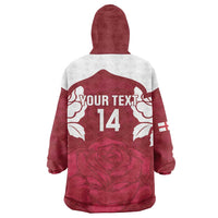 Custom England Rugby 2025 Wearable Blanket Hoodie Go Champions Red Rose - Wonder Print Shop