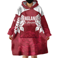 Custom England Rugby 2025 Wearable Blanket Hoodie Go Champions Red Rose - Wonder Print Shop
