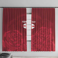 Custom England Rugby 2025 Window Curtain Go Champions Red Rose - Wonder Print Shop