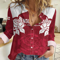 Custom England Rugby 2025 Women Casual Shirt Go Champions Red Rose - Wonder Print Shop