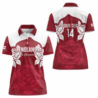 Custom England Rugby 2025 Women Polo Shirt Go Champions Red Rose - Wonder Print Shop