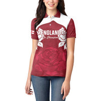 Custom England Rugby 2025 Women Polo Shirt Go Champions Red Rose - Wonder Print Shop