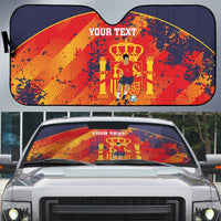 Spain 2026 Football Custom Auto Sun Shade Espana La Roja Grunge Style