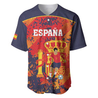 Spain 2026 Football Custom Baseball Jersey Espana La Roja Grunge Style