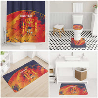 Spain 2026 Football Custom Bathroom Set Espana La Roja Grunge Style