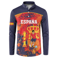 Spain 2026 Football Custom Button Sweatshirt Espana La Roja Grunge Style