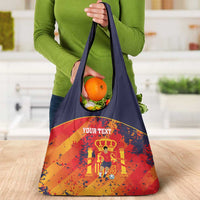 Spain 2026 Football Custom Grocery Bag Espana La Roja Grunge Style