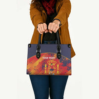 Spain 2026 Football Custom Leather Bag Espana La Roja Grunge Style