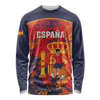 Spain 2026 Football Custom Long Sleeve Shirt Espana La Roja Grunge Style