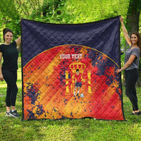 Spain 2026 Football Custom Quilt Espana La Roja Grunge Style