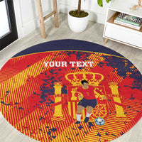 Spain 2026 Football Custom Round Carpet Espana La Roja Grunge Style