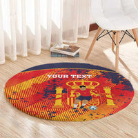 Spain 2026 Football Custom Round Carpet Espana La Roja Grunge Style