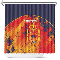Spain 2026 Football Custom Shower Curtain Espana La Roja Grunge Style