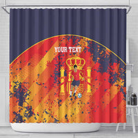 Spain 2026 Football Custom Shower Curtain Espana La Roja Grunge Style