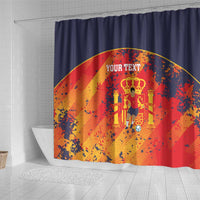 Spain 2026 Football Custom Shower Curtain Espana La Roja Grunge Style