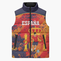 Spain 2026 Football Custom Sleeveless Puffer Jacket Espana La Roja Grunge Style