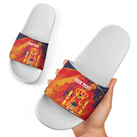 Spain 2026 Football Custom Slide Sandals Espana La Roja Grunge Style
