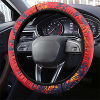 Spain 2026 Football Steering Wheel Cover Espana La Roja Grunge Style