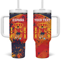 Spain 2026 Football Custom Tumbler With Handle Espana La Roja Grunge Style