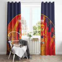 Spain 2026 Football Custom Window Curtain Espana La Roja Grunge Style