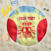 Spain 2026 Football Custom Beach Blanket Espana La Roja Sporty Style