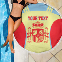 Spain 2026 Football Custom Beach Blanket Espana La Roja Sporty Style
