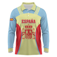 Spain 2026 Football Custom Long Sleeve Polo Shirt Espana La Roja Sporty Style