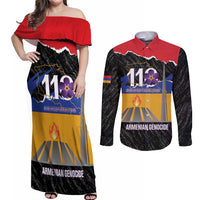 Armenian Genocide Remembrance Day Couples Matching Off Shoulder Maxi Dress and Long Sleeve Button Shirt Tsitsernakaberd 110th Anniversary Never Forget
