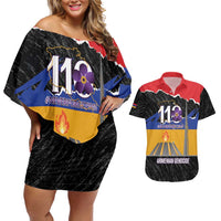 Armenian Genocide Remembrance Day Couples Matching Off Shoulder Short Dress and Hawaiian Shirt Tsitsernakaberd 110th Anniversary Never Forget