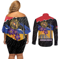 Armenian Genocide Remembrance Day Couples Matching Off Shoulder Short Dress and Long Sleeve Button Shirt Tsitsernakaberd 110th Anniversary Never Forget