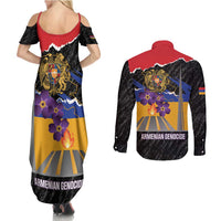 Armenian Genocide Remembrance Day Couples Matching Summer Maxi Dress and Long Sleeve Button Shirt Tsitsernakaberd 110th Anniversary Never Forget