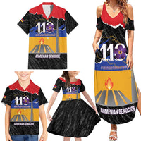 Armenian Genocide Remembrance Day Family Matching Summer Maxi Dress and Hawaiian Shirt Tsitsernakaberd 110th Anniversary Never Forget