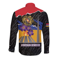 Armenian Genocide Remembrance Day Long Sleeve Button Shirt Tsitsernakaberd 110th Anniversary Never Forget