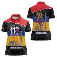 Armenian Genocide Remembrance Day Women Polo Shirt Tsitsernakaberd 110th Anniversary Never Forget