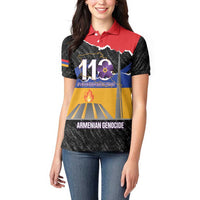 Armenian Genocide Remembrance Day Women Polo Shirt Tsitsernakaberd 110th Anniversary Never Forget