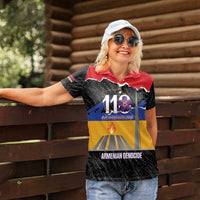 Armenian Genocide Remembrance Day Women Polo Shirt Tsitsernakaberd 110th Anniversary Never Forget