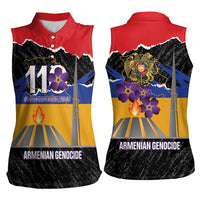 Armenian Genocide Remembrance Day Women Sleeveless Polo Shirt Tsitsernakaberd 110th Anniversary Never Forget