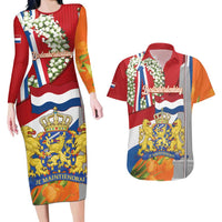 Netherlands Dodenherdenking Couples Matching Long Sleeve Bodycon Dress and Hawaiian Shirt Martyrs' Day Honoring All Victims Of War