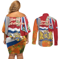 Netherlands Dodenherdenking Couples Matching Off Shoulder Short Dress and Long Sleeve Button Shirt Martyrs' Day Honoring All Victims Of War