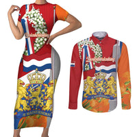 Netherlands Dodenherdenking Couples Matching Short Sleeve Bodycon Dress and Long Sleeve Button Shirt Martyrs' Day Honoring All Victims Of War