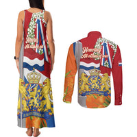 Netherlands Dodenherdenking Couples Matching Tank Maxi Dress and Long Sleeve Button Shirt Martyrs' Day Honoring All Victims Of War