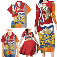 Netherlands Dodenherdenking Family Matching Long Sleeve Bodycon Dress and Hawaiian Shirt Martyrs' Day Honoring All Victims Of War