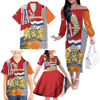 Netherlands Dodenherdenking Family Matching Off The Shoulder Long Sleeve Dress and Hawaiian Shirt Martyrs' Day Honoring All Victims Of War