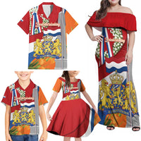 Netherlands Dodenherdenking Family Matching Off Shoulder Maxi Dress and Hawaiian Shirt Martyrs' Day Honoring All Victims Of War