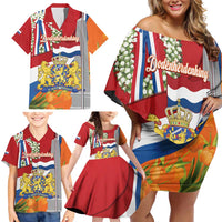Netherlands Dodenherdenking Family Matching Off Shoulder Short Dress and Hawaiian Shirt Martyrs' Day Honoring All Victims Of War