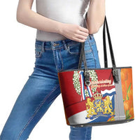 Netherlands Dodenherdenking Leather Tote Bag Martyrs' Day Honoring All Victims Of War
