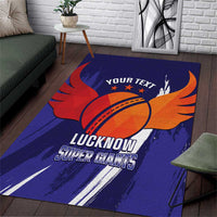 Custom Lucknow India Cricket Area Rug Go Champions